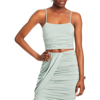 Womens Ruched Sides Tank Cropped