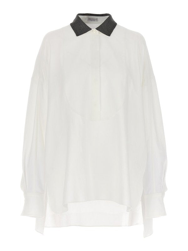 Brunello Cucinelli Brunello Cucinelli Monili-Collar Cotton Blouse