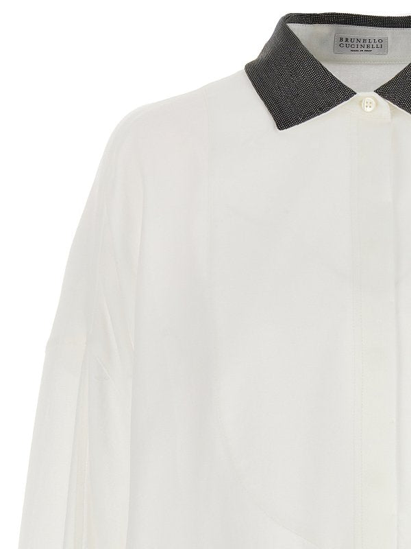 Brunello Cucinelli Brunello Cucinelli Monili-Collar Cotton Blouse