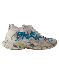 Balenciaga Runner Graffiti Distressed Sneakers Women White | White 38 white | white