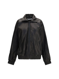 Acne Studios Women Leather Jacket With High Collar