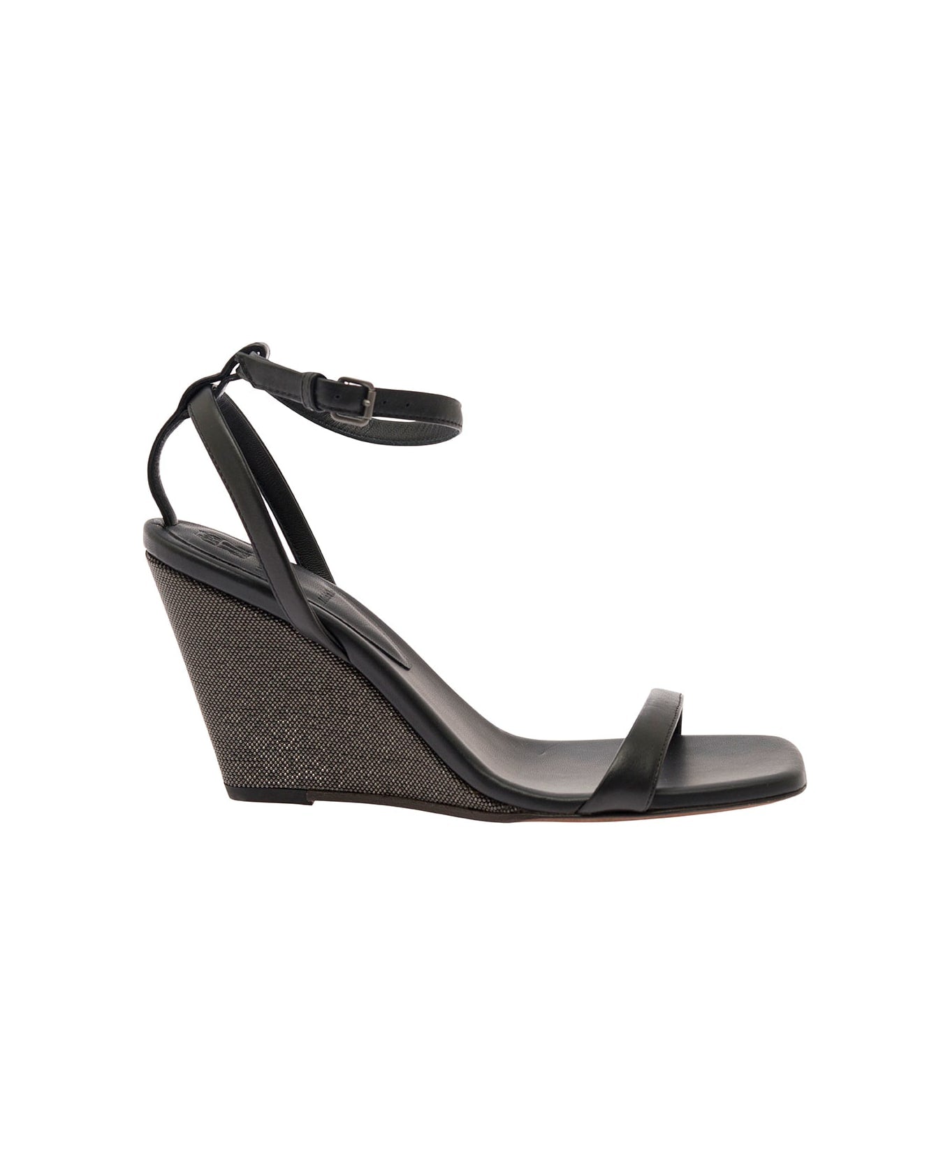 Brunello Cucinelli Brunello Cucinelli 90Mm Leather Wedge Sandals