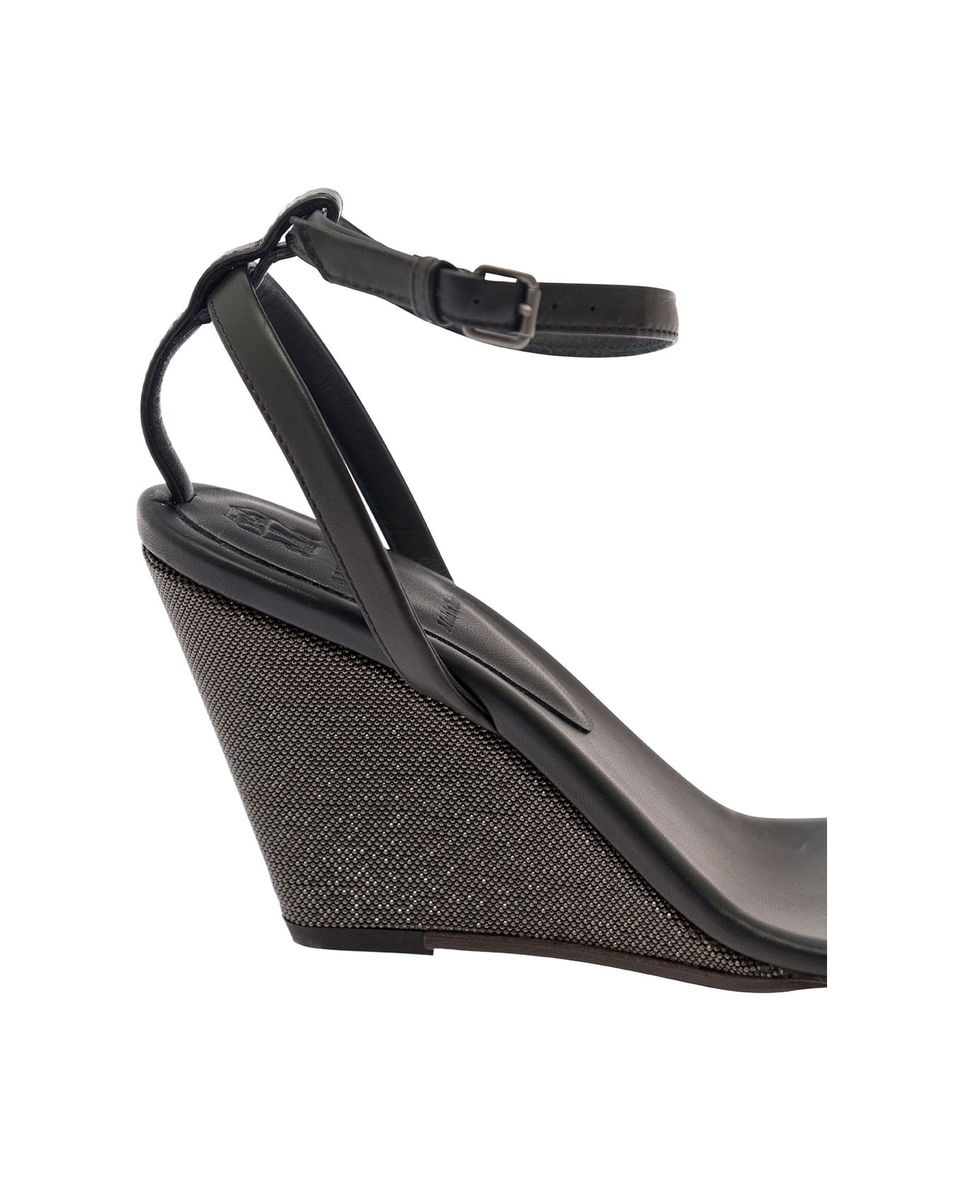 Brunello Cucinelli Brunello Cucinelli 90Mm Leather Wedge Sandals