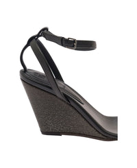 Brunello Cucinelli Brunello Cucinelli 90Mm Leather Wedge Sandals