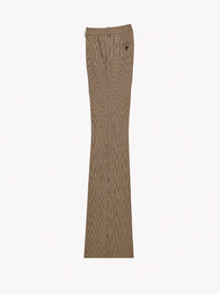Saint Laurent Women Flared Pants In Puppytooth Prince Of Wales Wool