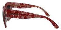 Dolce & Gabbana Dolce & Gabbana Red Lace Acetate Rectangle Shades  DG4231F  Women's Sunglasses