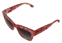 Dolce & Gabbana Dolce & Gabbana Red Lace Acetate Rectangle Shades  DG4231F  Women's Sunglasses