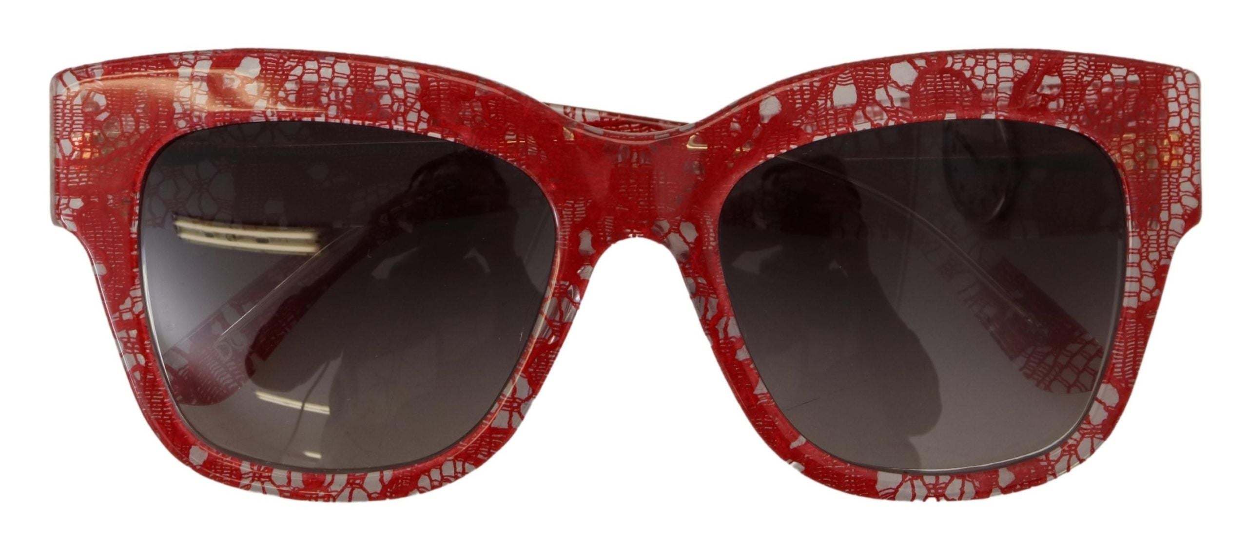 Dolce & Gabbana Dolce & Gabbana Red Lace Acetate Rectangle Shades  DG4231F  Women's Sunglasses