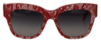 Dolce & Gabbana Dolce & Gabbana Red Lace Acetate Rectangle Shades  DG4231F  Women's Sunglasses