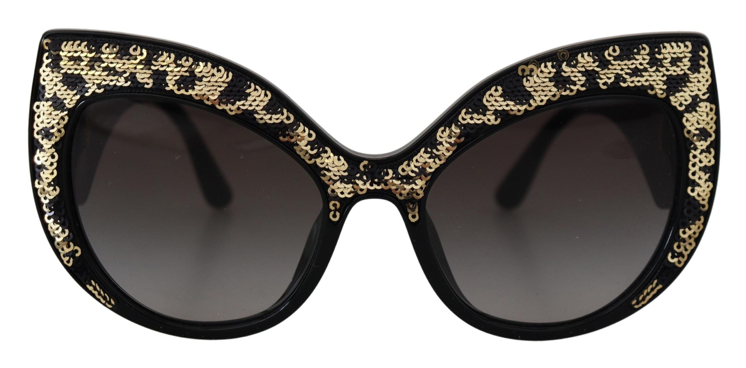 Dolce & Gabbana Dolce & Gabbana Black Gold Sequin Butterfly Polarized DG4326 Women's Sunglasses