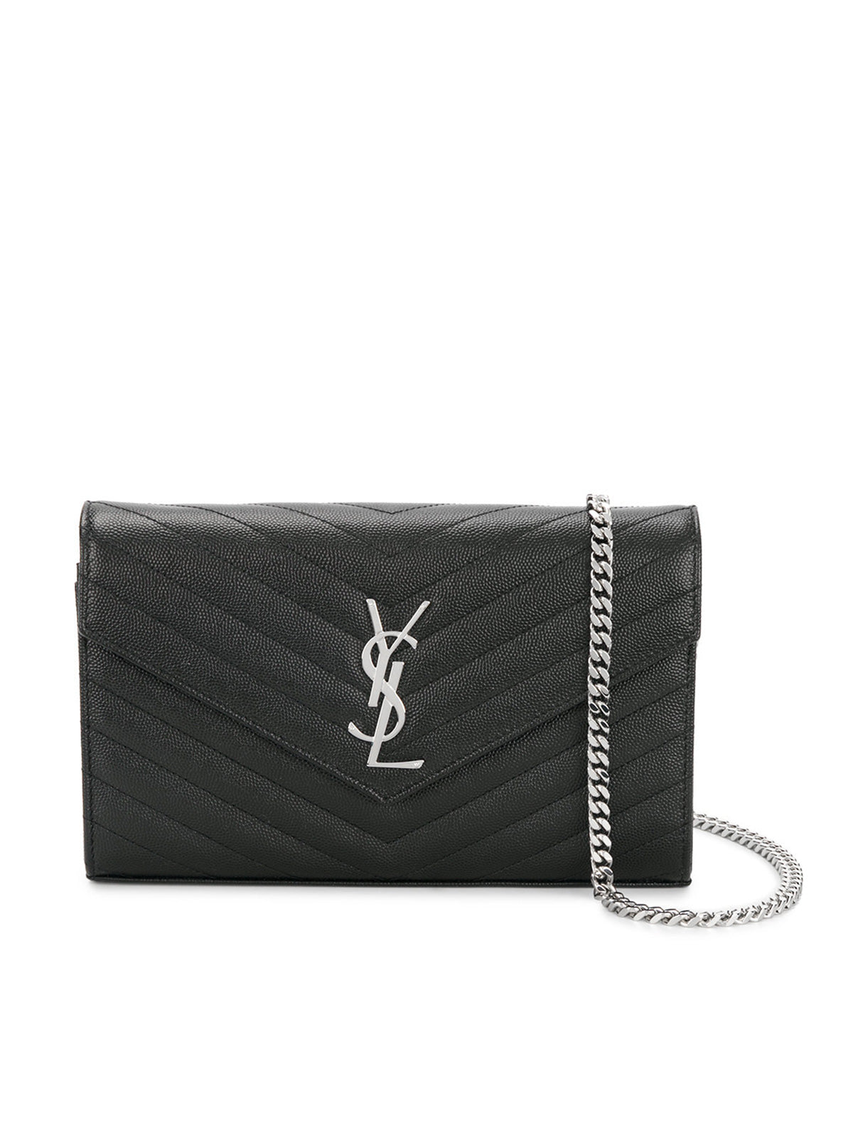 SAINT LAURENT Saint Laurent Women Classic Cassandre Chain Wallet In Grain De Poudre Leather