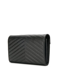SAINT LAURENT Saint Laurent Women Classic Cassandre Chain Wallet In Grain De Poudre Leather