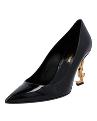 Saint Laurent Opyum Pump YSL Logo Heel Women Black | Black 38.5 black | black