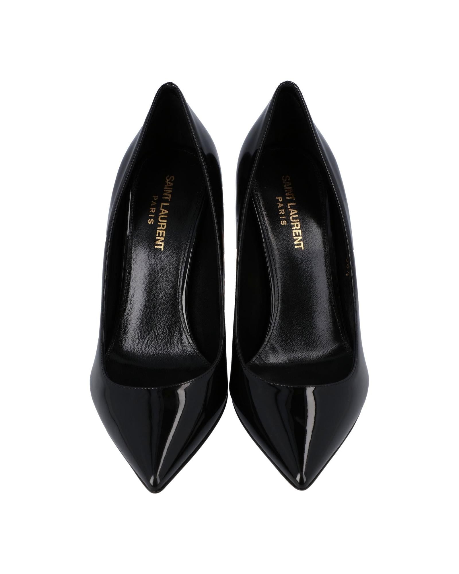 Saint Laurent Opyum Pump YSL Logo Heel Women Black | Black