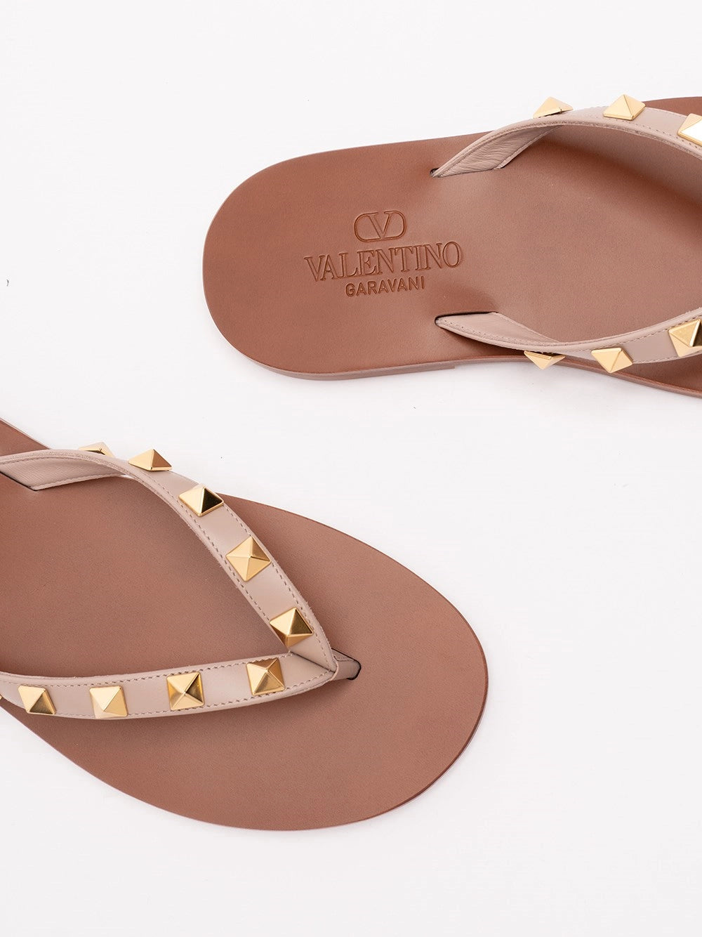 Valentino Garavani Women Rockstud Calfskin Flip-Flops 05Mm