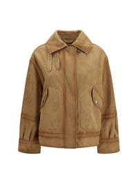 Ermanno Scervino Women Heritage Detail Suede Aviator Bomber Jacket