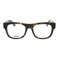 Moschino Eyeglasses Square Full Rim, Havana Frame and Clear Demo Lenses Lens MOS646008600
