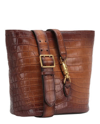 Gucci Womens Jackie Crocodile Bucket Bag