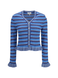 GANNI Ganni Women Striped Cotton Cardigan