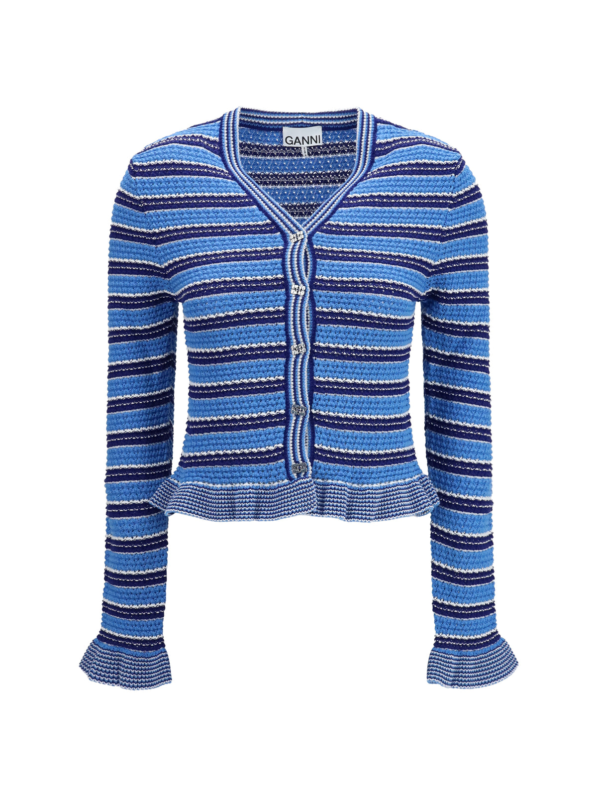 GANNI Ganni Women Striped Cotton Cardigan
