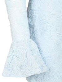 Rotate Women Blue Mesh Mini Dress With Ruffles