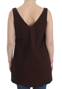 Ermanno Scervino Beachwear Brown Cotton Stretch Tunic Women's Dress