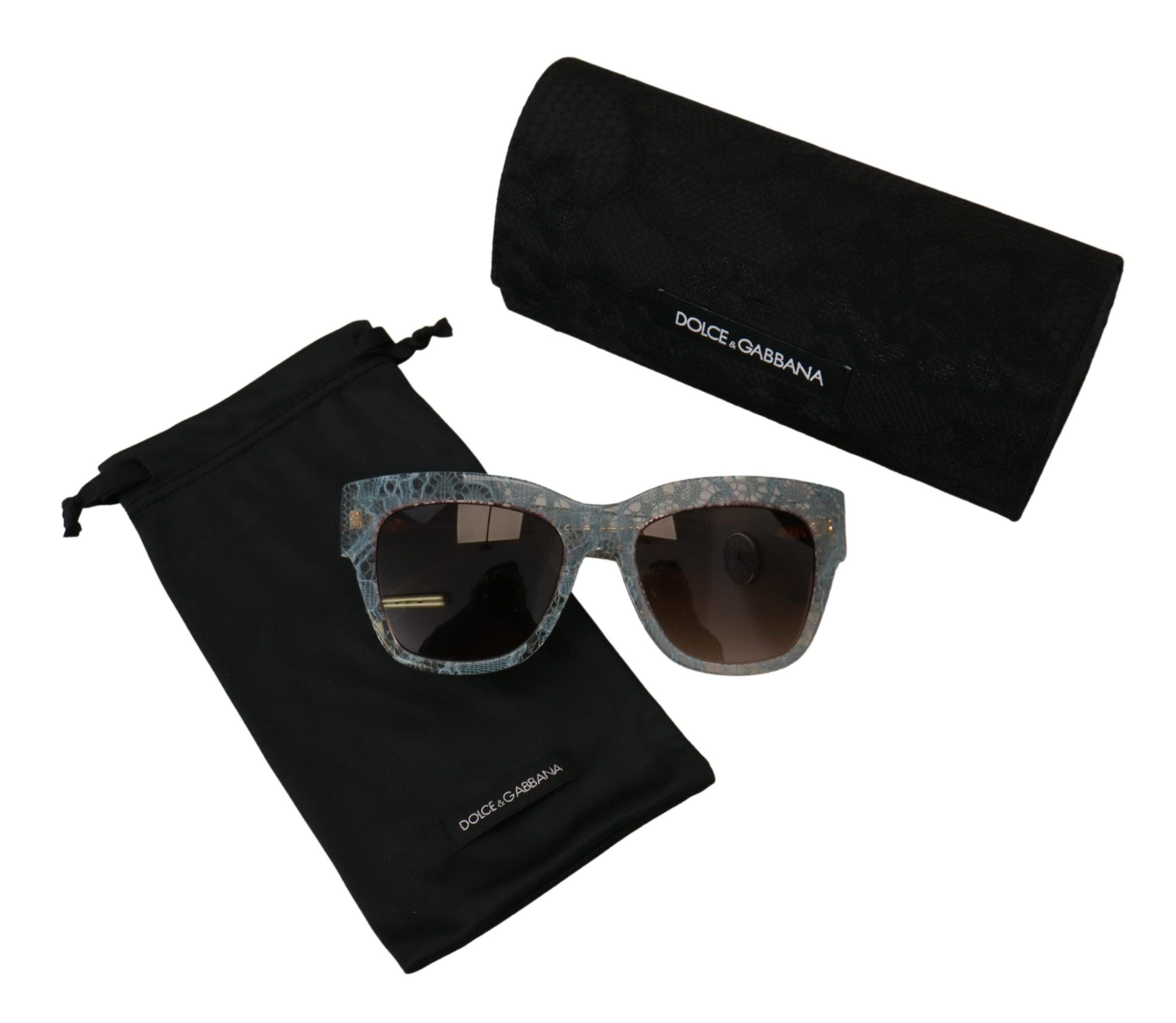 Dolce & Gabbana Dolce & Gabbana Blue Lace Acetate Crystal Butterfly DG4231 Women's Sunglasses