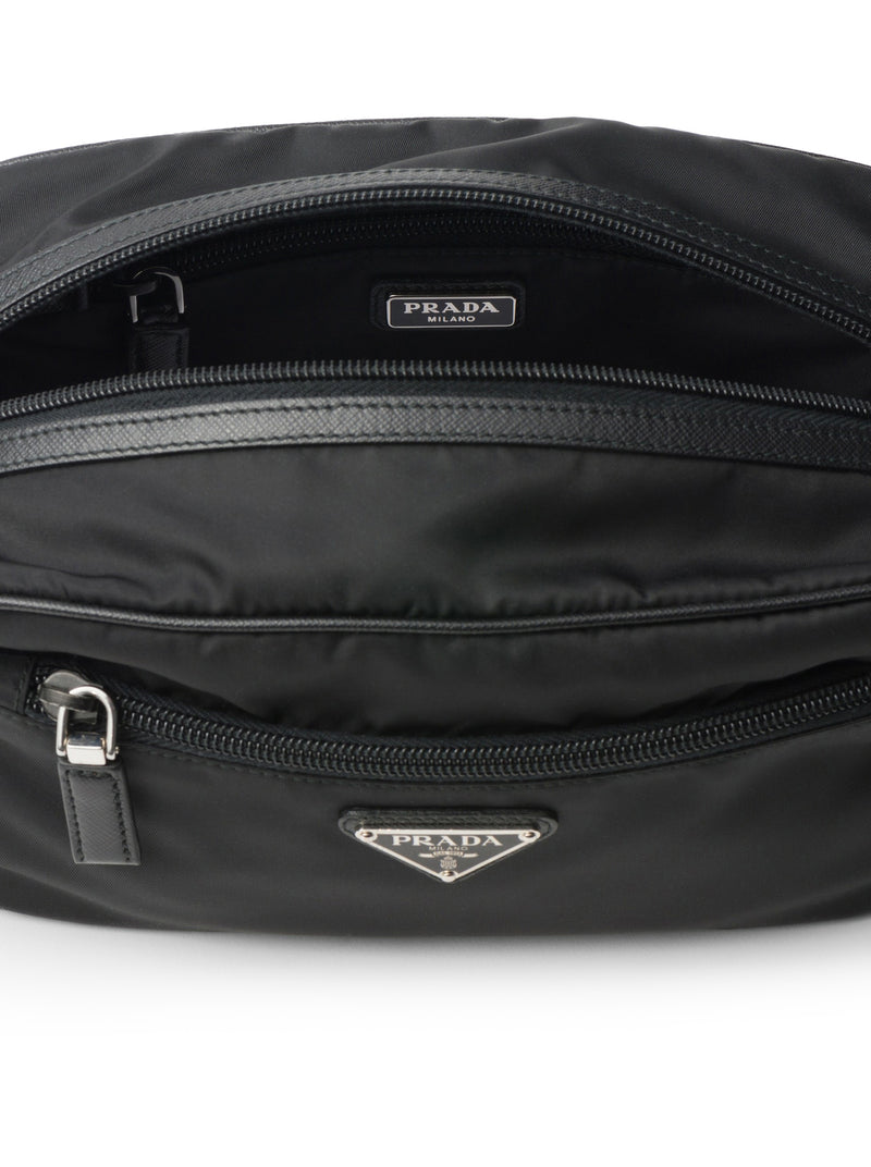 Prada Men Travel Pouch In Re-Nylon And Saffiano