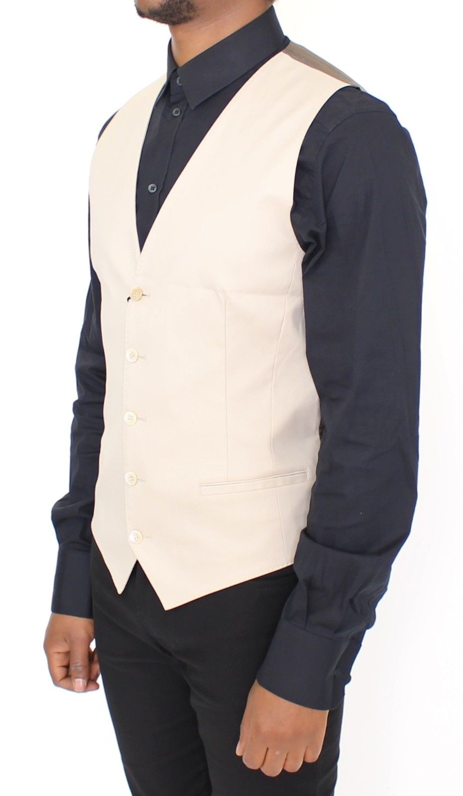 Dolce & Gabbana Beige Cotton Stretch Dress Vest Men's Blazer4