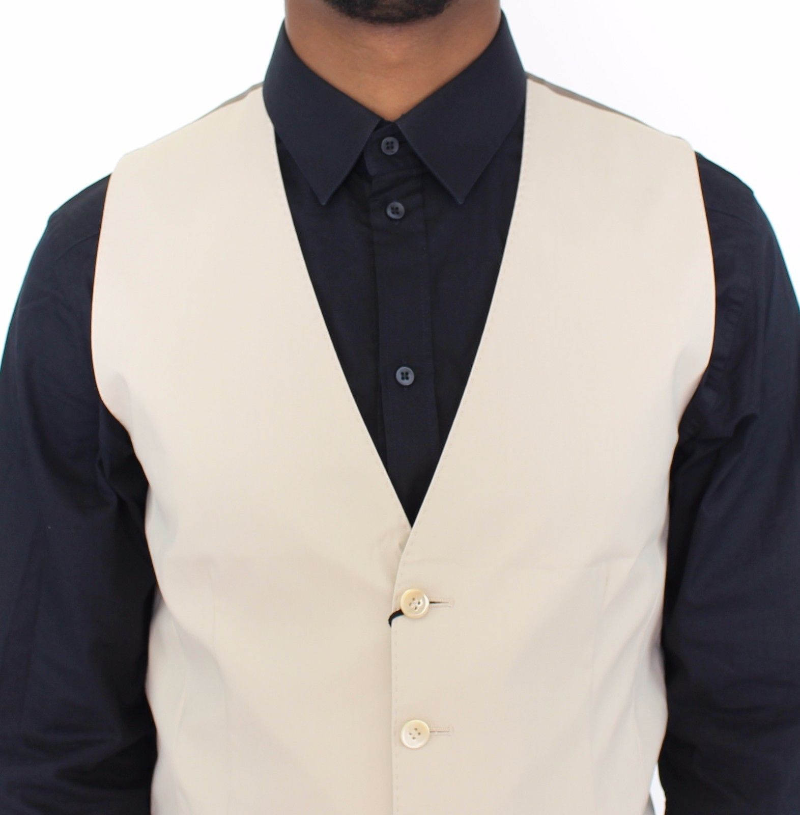 Dolce & Gabbana Beige Cotton Stretch Dress Vest Men's Blazer10