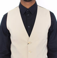 Dolce & Gabbana Beige Cotton Stretch Dress Vest Men's Blazer10