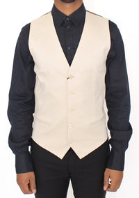 Dolce & Gabbana Beige Cotton Stretch Dress Vest Men's Blazer2