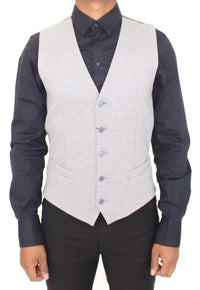 Dolce & Gabbana Gray Cotton Stretch Dress Vest Men's Blazer2