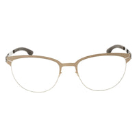 IC! Berlin Eyeglasses Oval Full Rim, Shiny Bronze Warm Grey Frame and Clear Demo Lenses Lens THEINGENUEM1417073