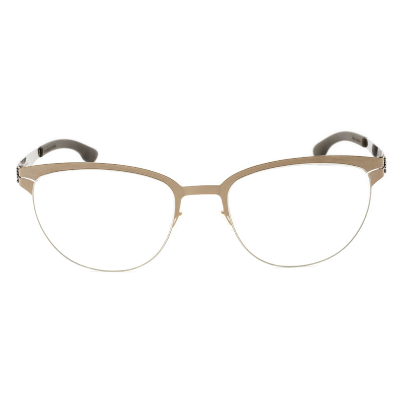 IC! Berlin Eyeglasses Oval Full Rim, Shiny Bronze Warm Grey Frame and Clear Demo Lenses Lens THEINGENUEM1417073