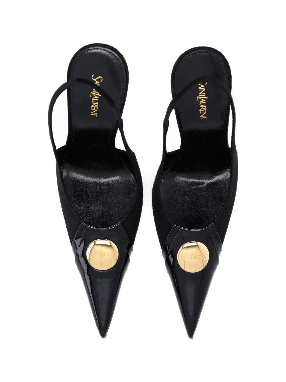 Saint Laurent Women Louis Décolleté In Patent Leather And Satin