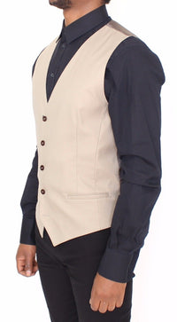 Dolce & Gabbana Beige Cotton Dress Vest Blazer Men's Jacket4