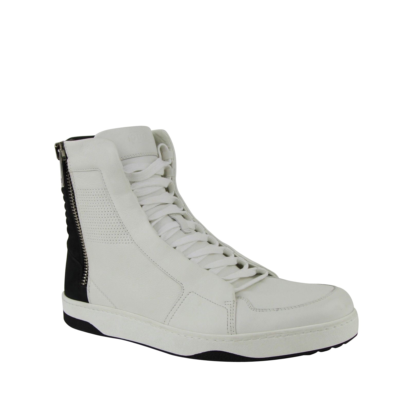 Gucci Gucci Men's Zip Up Black / White Suede / Leather Hi Top Sneakers