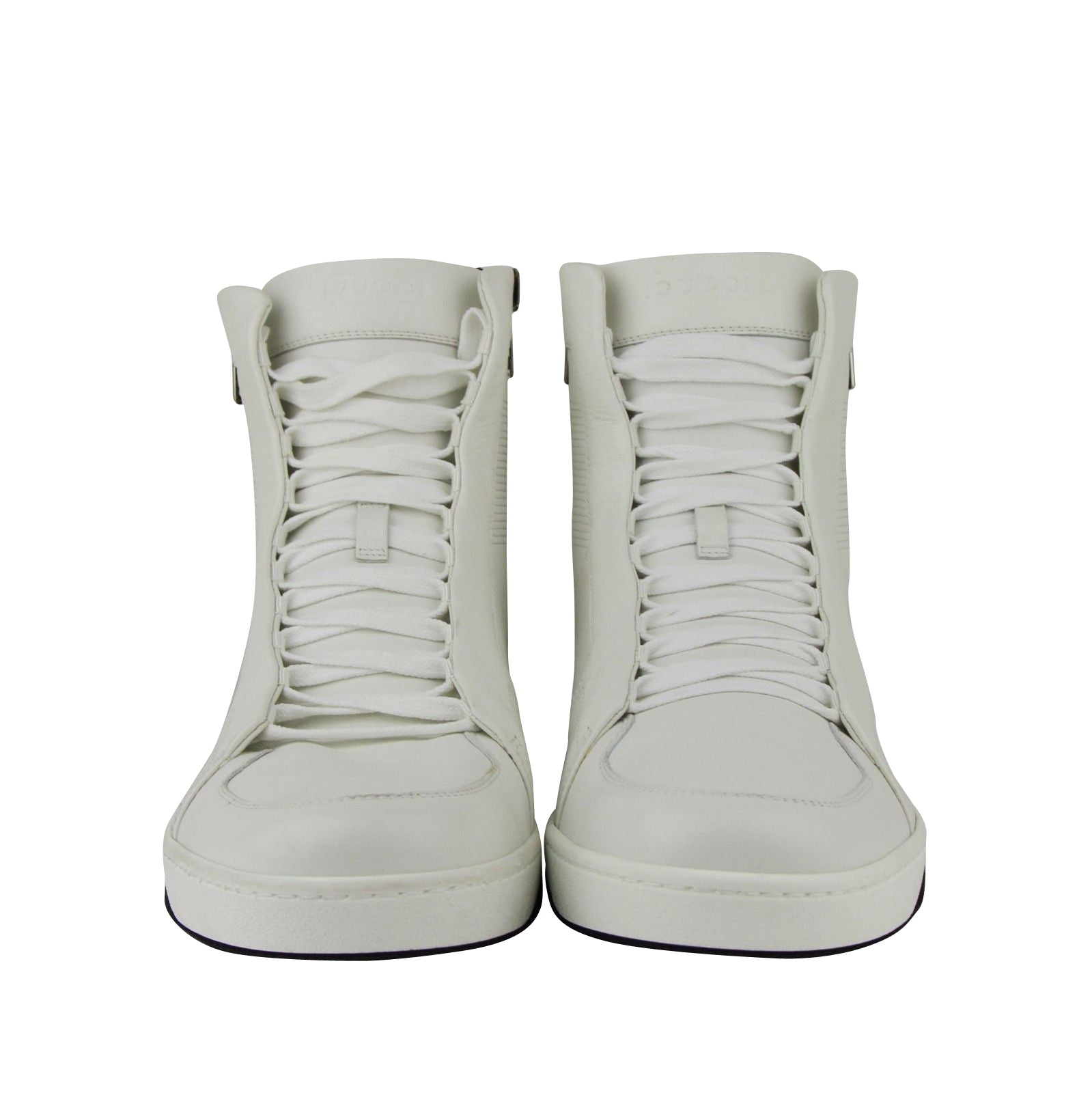 Gucci Gucci Men's Zip Up Black / White Suede / Leather Hi Top Sneakers