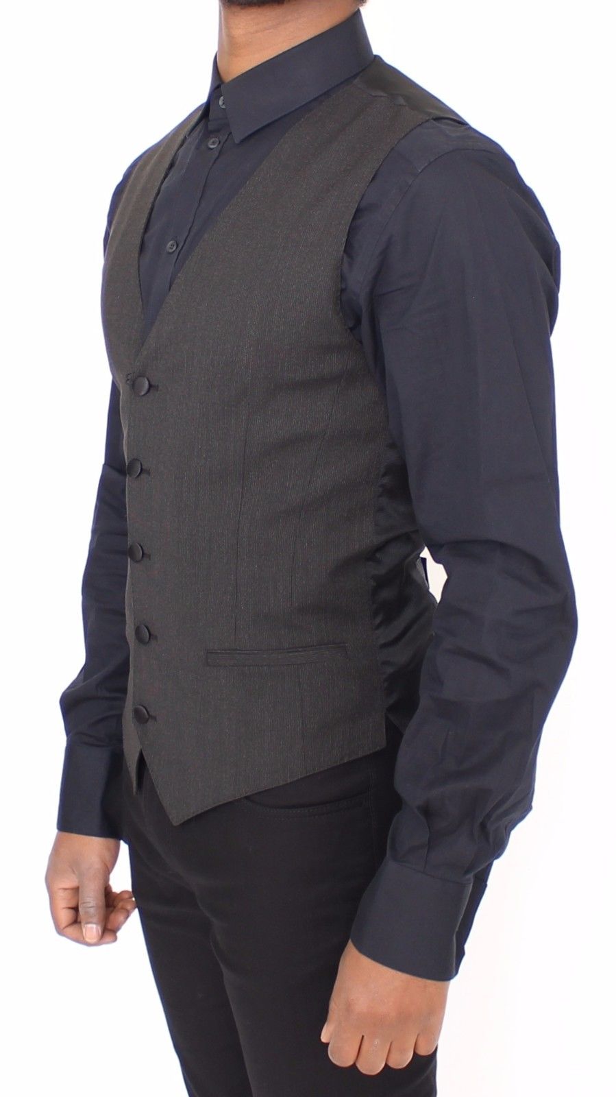 Dolce & Gabbana Gray Wool Stretch Dress Vest Men's Blazer4