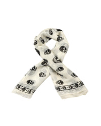 Alexander Mcqueen Skull Print Silk Scarf Women White | White Scarves & Shawls white | white