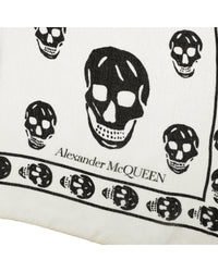 Alexander Mcqueen Skull Print Silk Scarf Women White | White Scarves & Shawls
