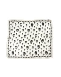 Alexander Mcqueen Skull Print Silk Scarf Women White | White Scarves & Shawls