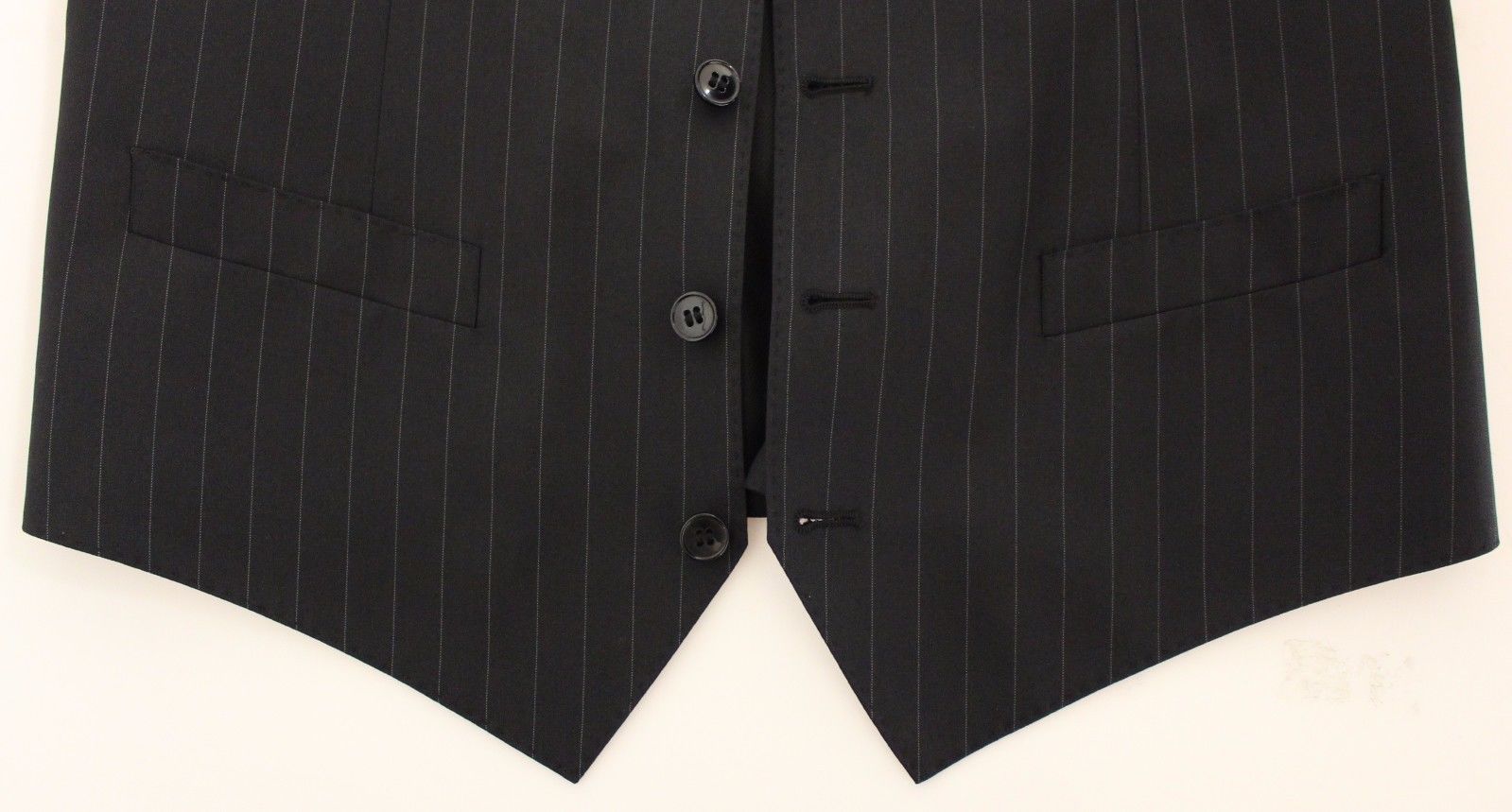 Dolce & Gabbana Black Striped Wool Silk Dress Vest Men's Gilet10