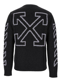 Off-white Off-White Men The Diagonal Arrow Fuzzy Crew Neck Sweater