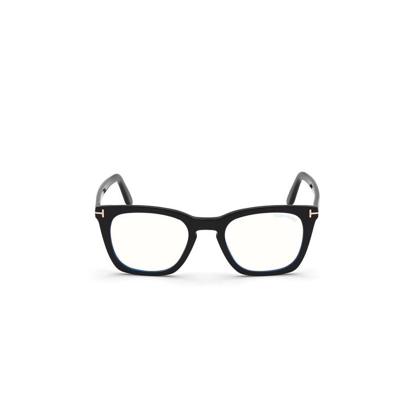 Tom Ford Tom Ford Eyeglasses Square Full Rim, Shiny Black Frame and Blue-Light Block lens Lens FT5736-B001