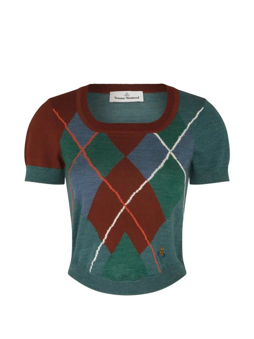 Vivienne Westwood Women Argyle Wool And Cotton Sweater