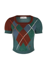 Vivienne Westwood Women Argyle Wool And Cotton Sweater
