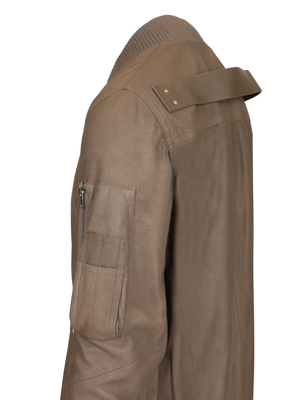 Rick Owens Men Aviator Leather Jacket