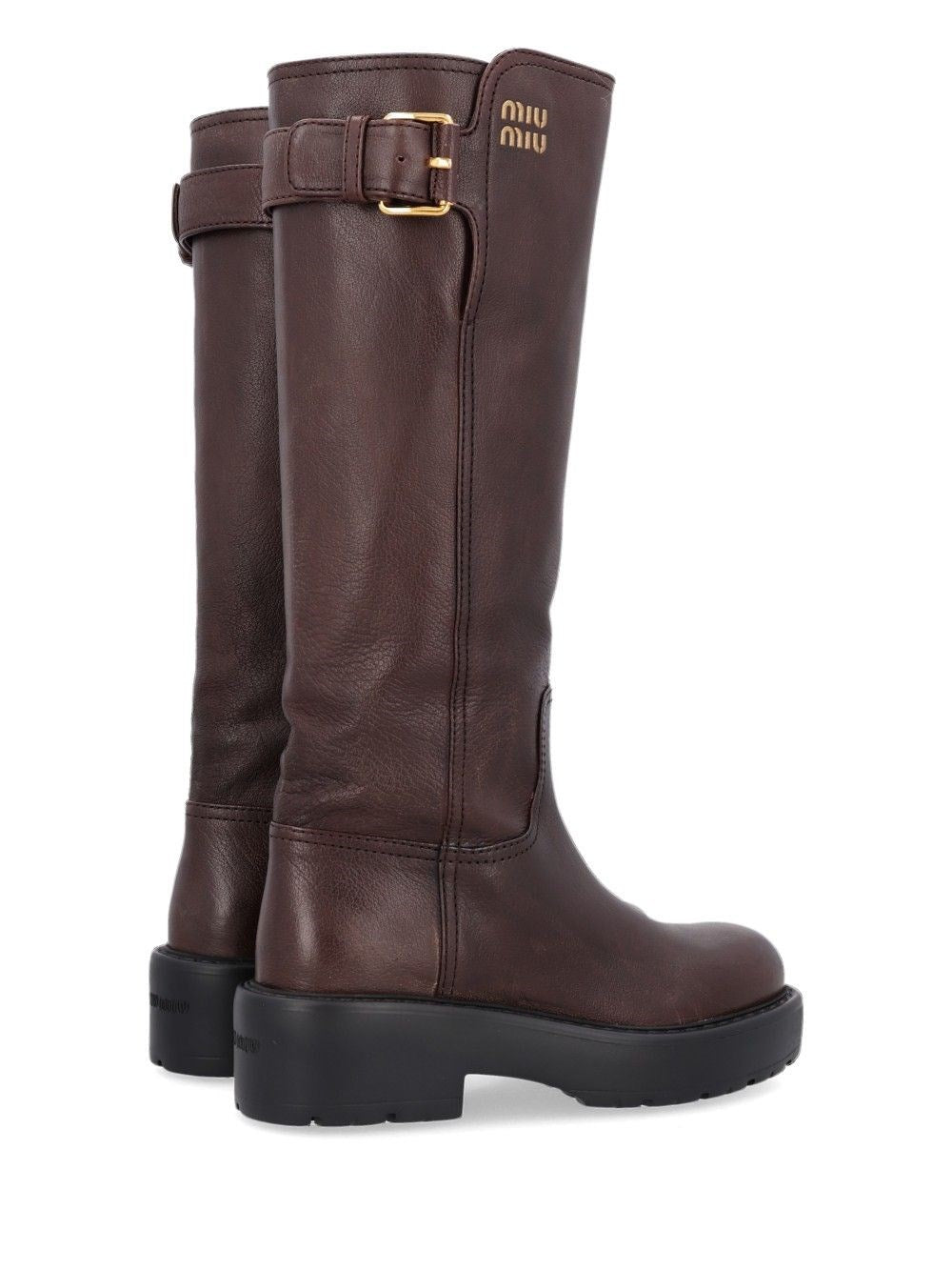 Miu Miu Miu Miu Women Leather Boots With Buckle